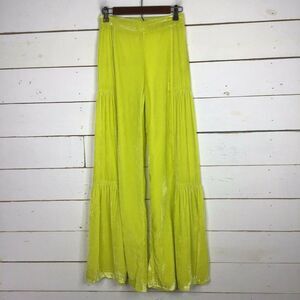 New Free People Say La Vie Palazzo Pants Wide Leg Pop Star Yellow Women's 2